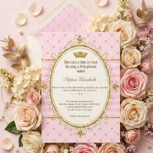 Once Upon a Time Princess 1st Birthday Invitation