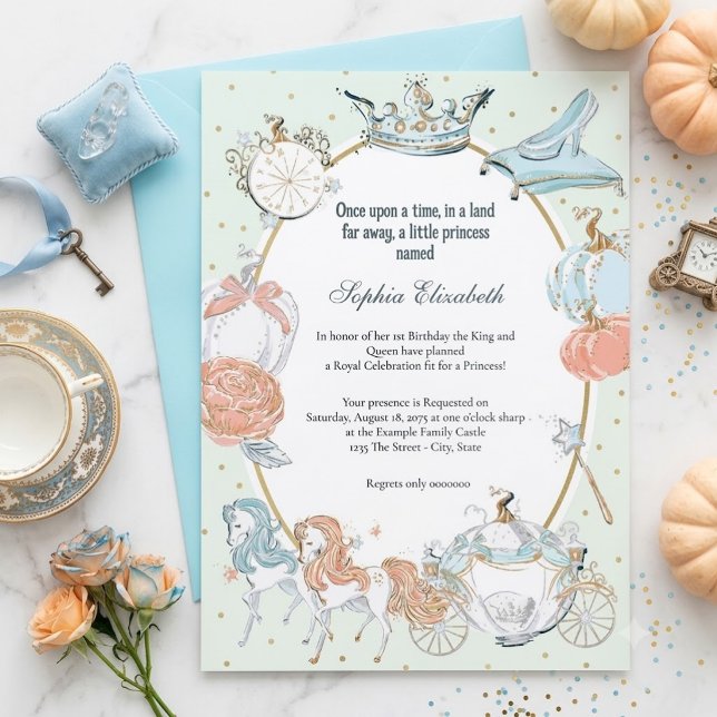 Once Upon a Time Princess 1st Birthday Invitation (Creator Uploaded)
