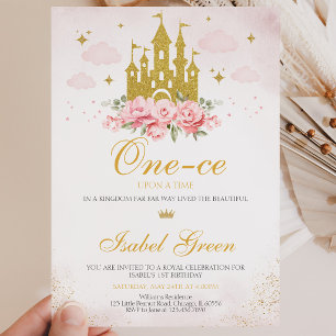 Once Upon a Time Princess 1st Birthday Invitation