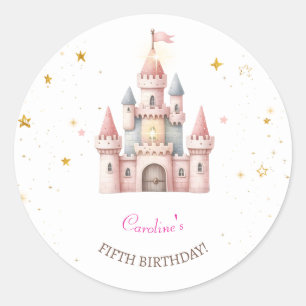 Once upon a time, Princess Birthday Classic Round Sticker