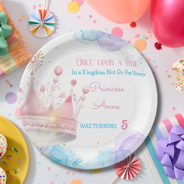 Once upon a time, Princess Birthday  Paper Plate (Creator Uploaded)