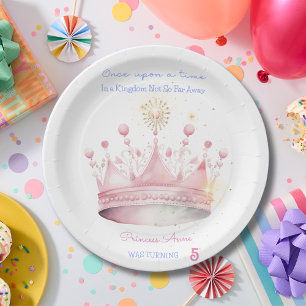 Once upon a time, Princess Birthday Paper Plate