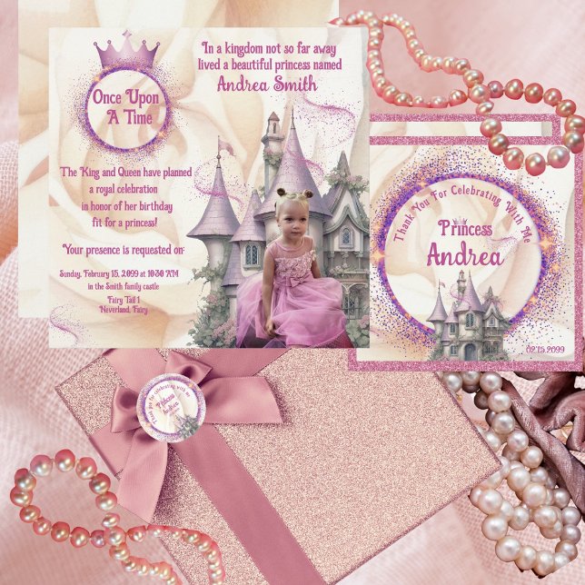 Once Upon A Time Princess Birthday Party Age 1-10 Invitation (Creator Uploaded)