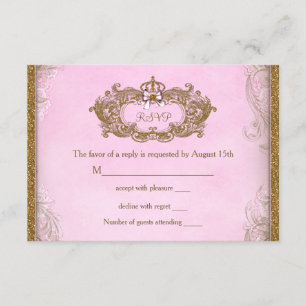 Once Upon a Time Princess Birthday RSVP Card