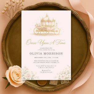 Once Upon A Time Princess Blush Pink Baby Shower Invitation
