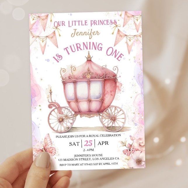 Once Upon a Time Princess Carriage 1st Birthday  Invitation (Creator Uploaded)
