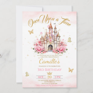 Once Upon a Time princess castle birthday  Invitation