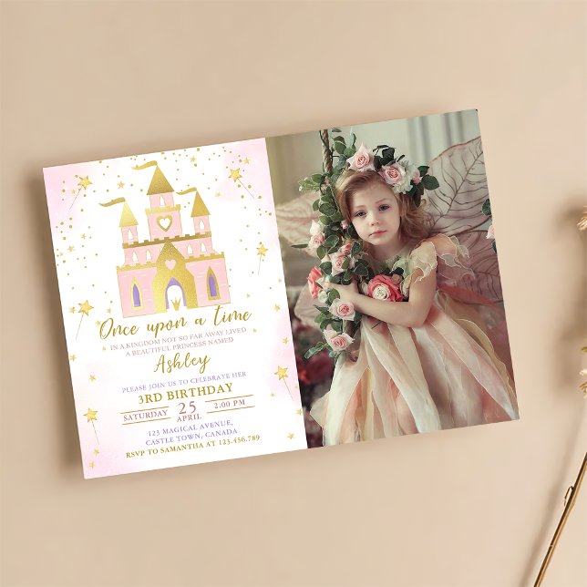 Once Upon a Time Princess Castle Girl Birthday Invitation (Creator Uploaded)