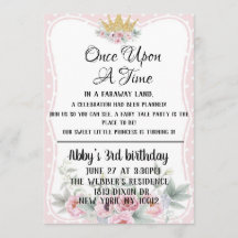 Once Upon a Time Princess Invitation