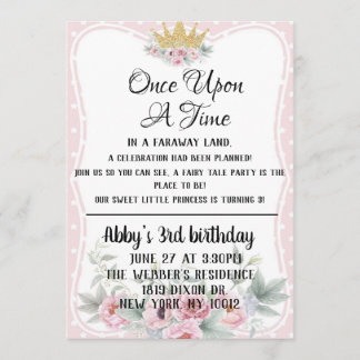 Once Upon a Time Princess Invitation
