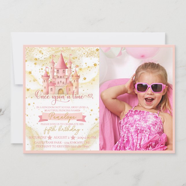 Once Upon a Time Princess Photo Invitation (Front)