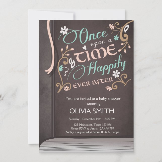 Once Upon a Time Storybook Baby shower invitation (Front)