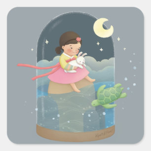 Once Upon A Time: The Rabbit's Liver Illustration  Square Sticker