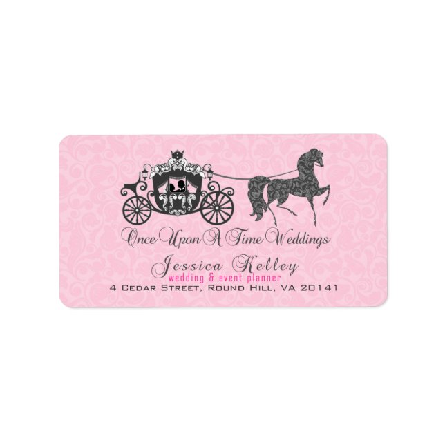 Once Upon A Time Wedding Horse & Carriage Label (Front)