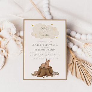 Once Upon a Time Woodland Babies Baby Shower Invitation