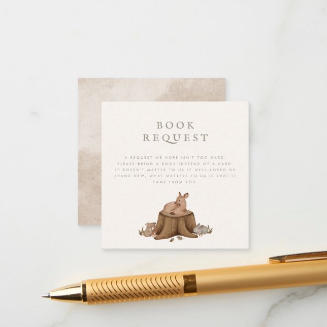 Once Upon a Time Woodland Book Request Enclosure Card (Front/Back In Situ)