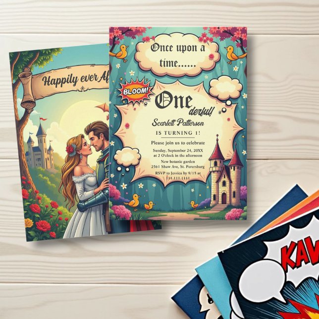 Once Upon A Time Woodland Fairytale 1st Birthday Invitation (Creator Uploaded)