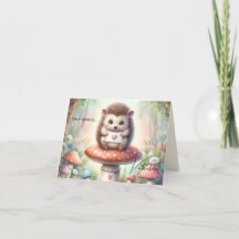 Once Upon a Valentine Hedgehog Card