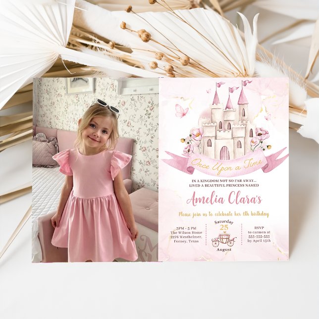 Once Upon Time Princess Fairytale Castle Birthday Invitation (Creator Uploaded)