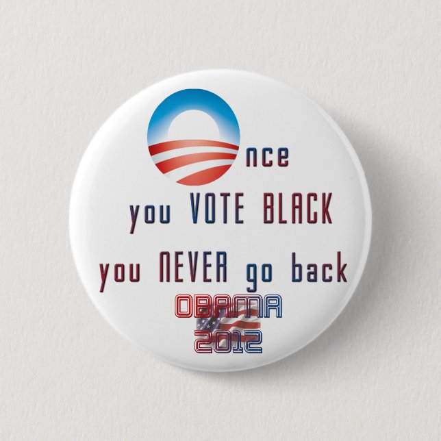 Once you VOTE BLACK, you never go back! 6 Cm Round Badge (Front)