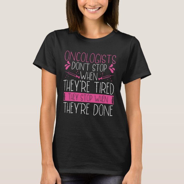 Oncologist Chemotherapy Stethoscope Thyroid Cancer T-Shirt (Front)