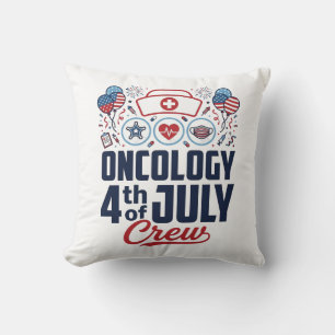 Oncology 4th of July Crew Medical Patriotic Shirt  Cushion