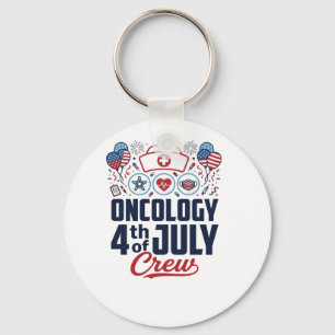 Oncology 4th of July Crew Medical Patriotic Shirt  Key Ring
