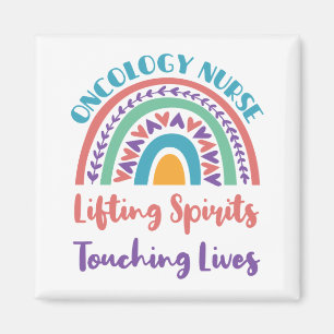 Oncology Cancer Nurse Rainbow Lifting Spirits Magnet