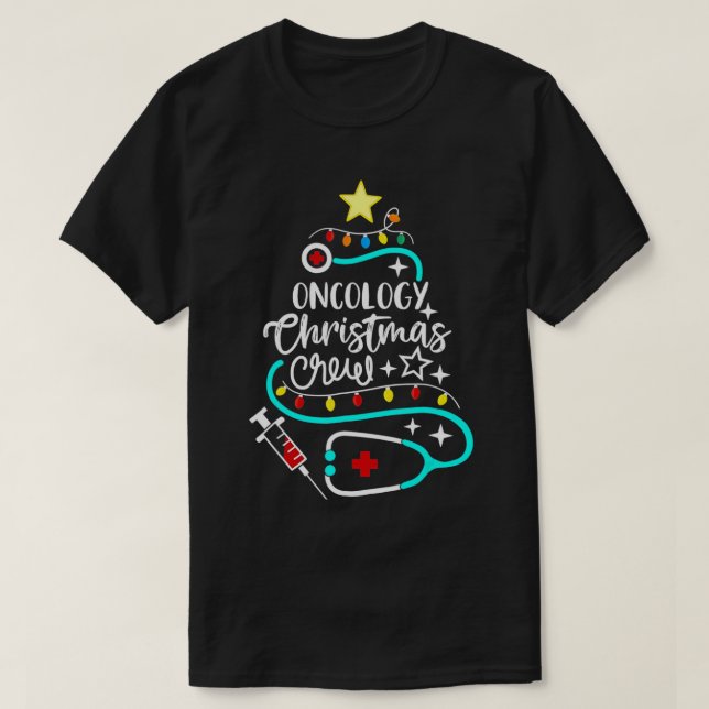 Oncology Christmas Crew Oncology Nurse Oncologist  T-Shirt (Design Front)