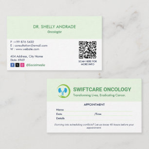 Oncology Clinic Business   Simple Appointment Card