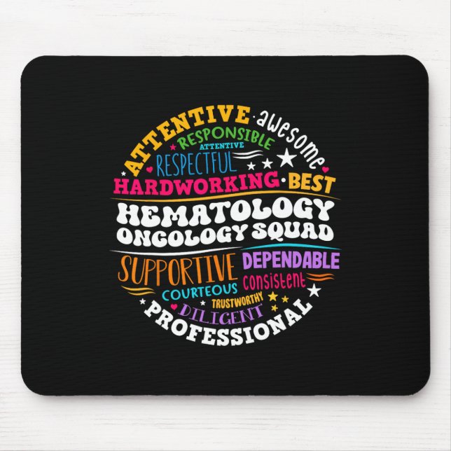 Oncology Hematology Nurse Squad Paediatrics Hemonc Mouse Mat (Front)