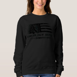 Oncology Nurse American Flag Horizontal Nursing Sweatshirt