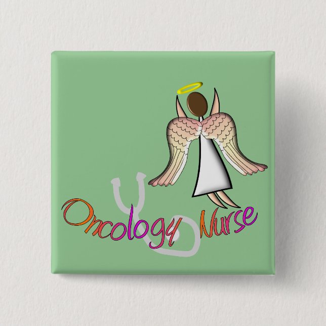 Oncology Nurse Angel 15 Cm Square Badge (Front)