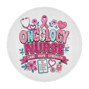 Oncology Nurse Breast Cancer Awareness Cutting Board