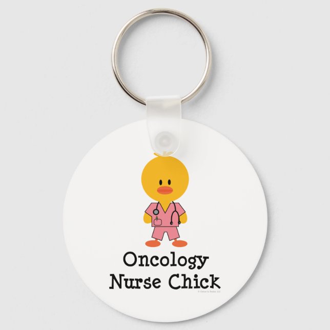 Oncology Nurse Chick Keychain (Front)