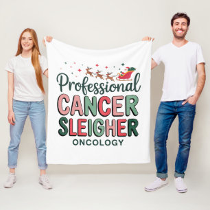 Oncology Nurse Christmas Cancer Chemo Oncology  Fleece Blanket
