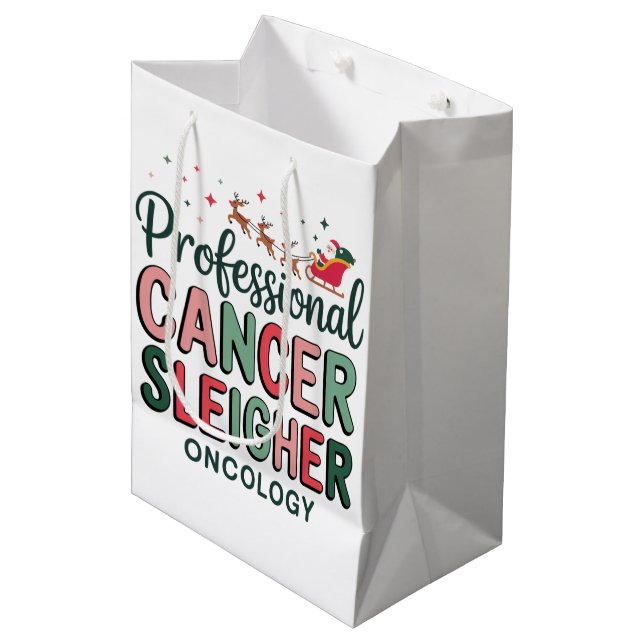 Oncology Nurse Christmas Cancer Chemo Oncology  Medium Gift Bag (Front Angled)
