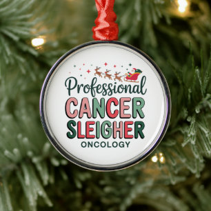 Oncology Nurse Christmas Cancer Chemo Oncology  Metal Tree Decoration