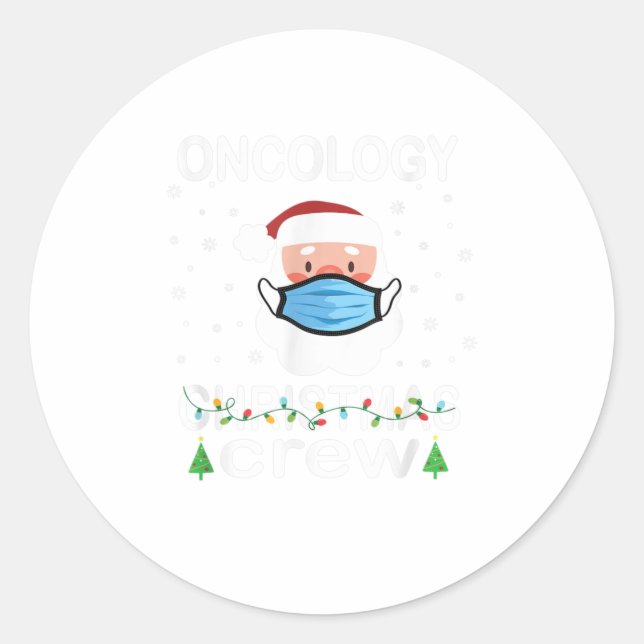 Oncology Nurse Christmas Gift Tee Oncol Classic Round Sticker (Front)