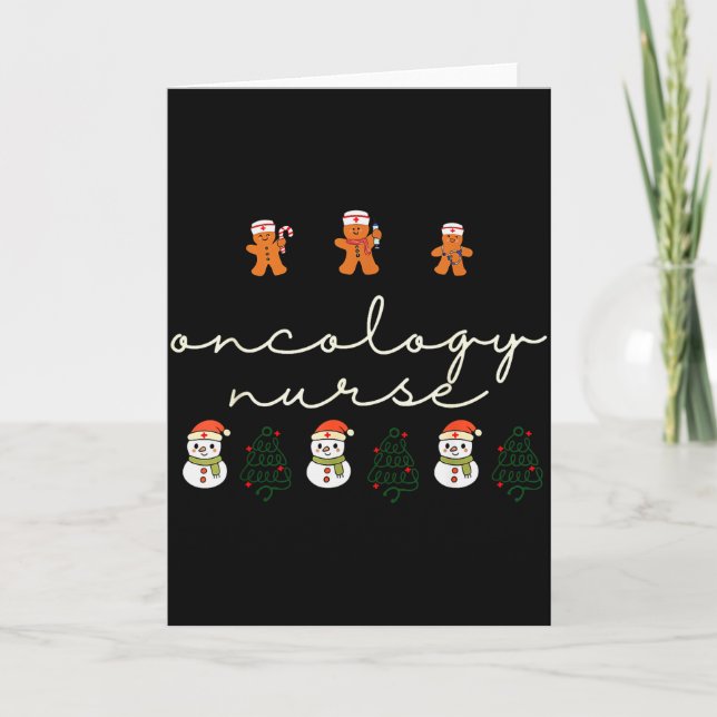 Oncology Nurse Christmas Gingerbread Holiday Hosta Card (Front)