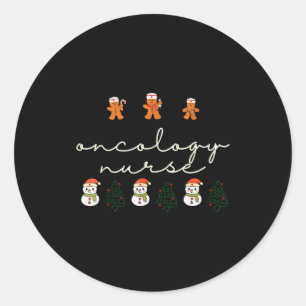 Oncology Nurse Christmas Gingerbread Holiday Hosta Classic Round Sticker