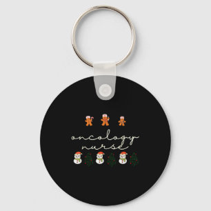Oncology Nurse Christmas Gingerbread Holiday Hosta Key Ring