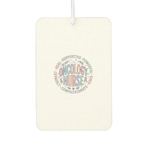 Oncology Nurse Circle Quote Floral Shirt Design_1 Car Air Freshener