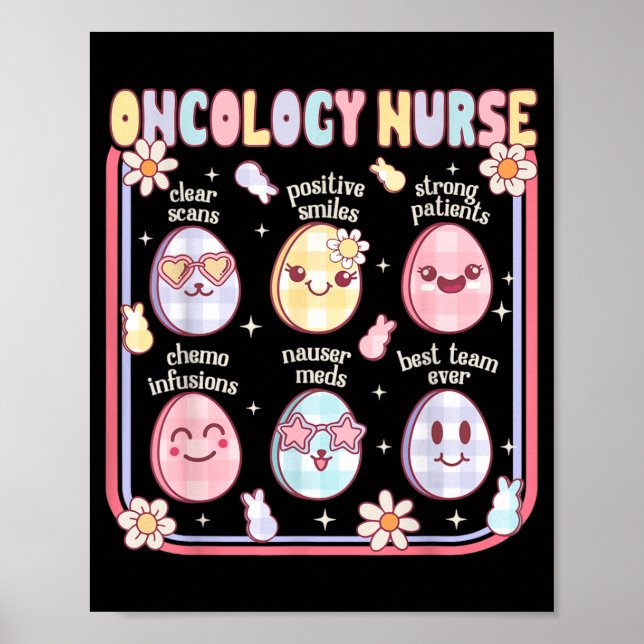 Oncology Nurse Easter Egg Cute Hematology Istant Poster (Front)