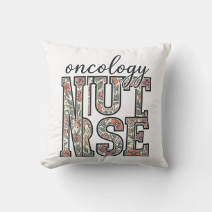 Oncology Nurse Floral Vintage Cushion