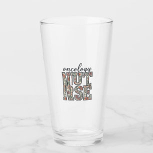 Oncology Nurse Floral Vintage Glass