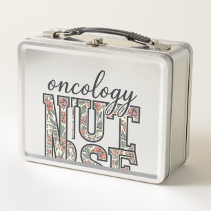 Oncology Nurse Floral Vintage Metal Lunch Box