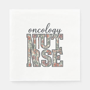 Oncology Nurse Floral Vintage Napkin