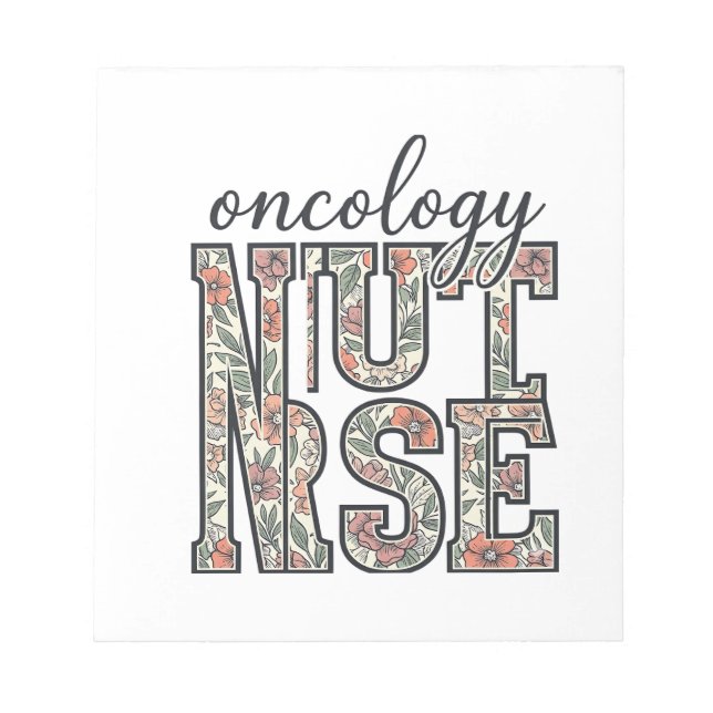 Oncology Nurse Floral Vintage Notepad (Front)