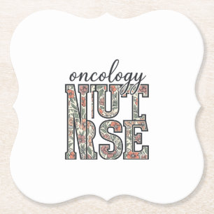Oncology Nurse Floral Vintage Paper Coaster